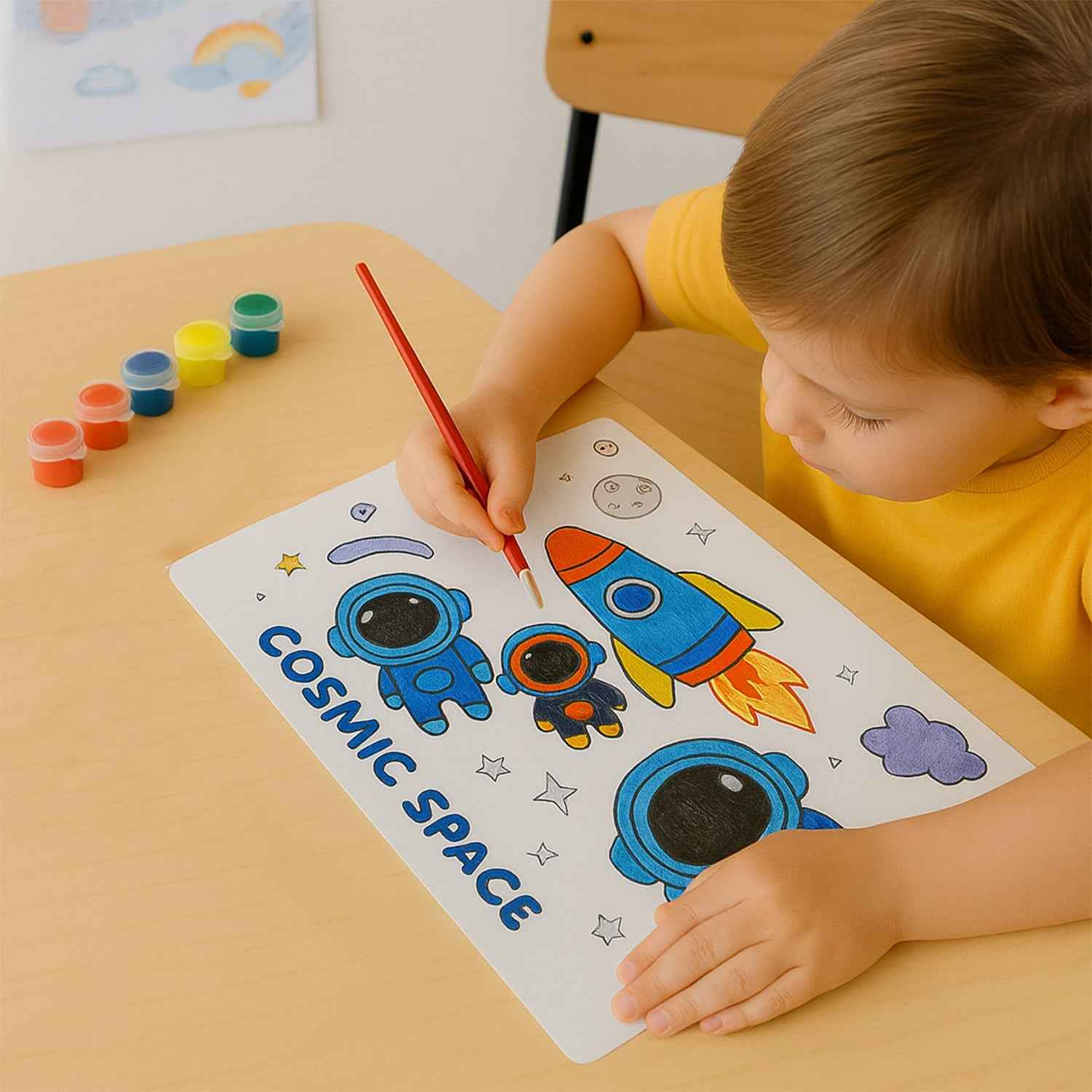 Kids Painting and Coloring Kit – Cosmic Space Theme for Creative Fun