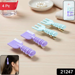Mini Tool Shape Hair Clips – Stylish 4-Piece Snap Set
