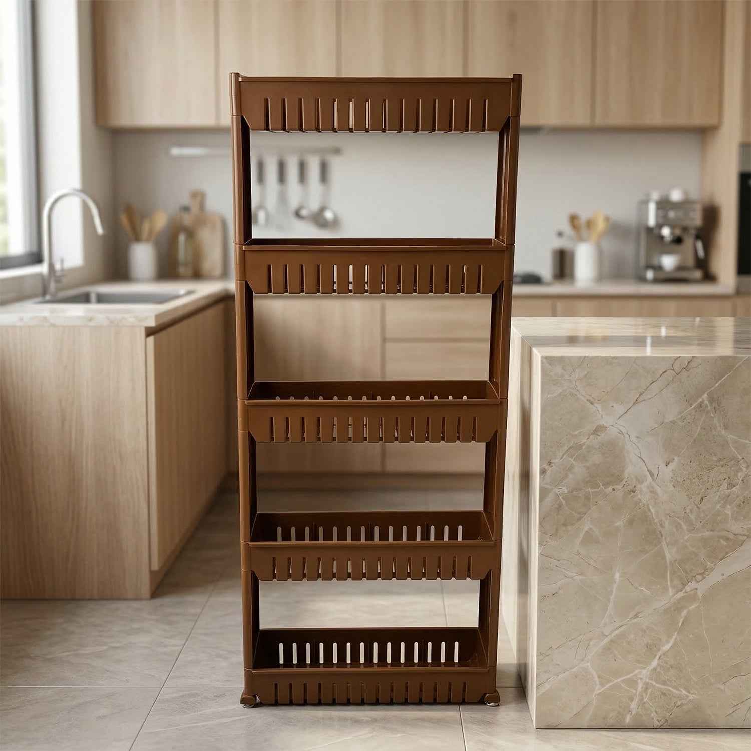 Kitchen Storage Rack – Space-Saving Multi-Tier Organizer with Wheels