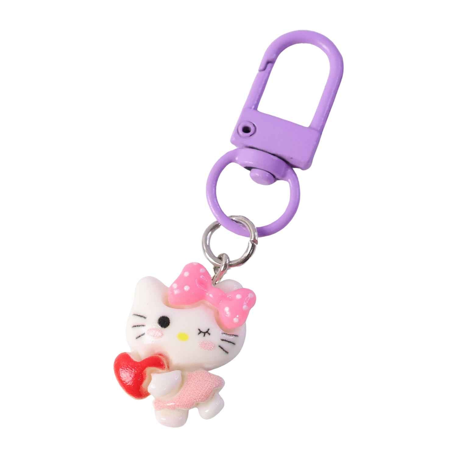 Cartoon Keychain with Heart and Bow Ð Cute Bag Charm for Girls