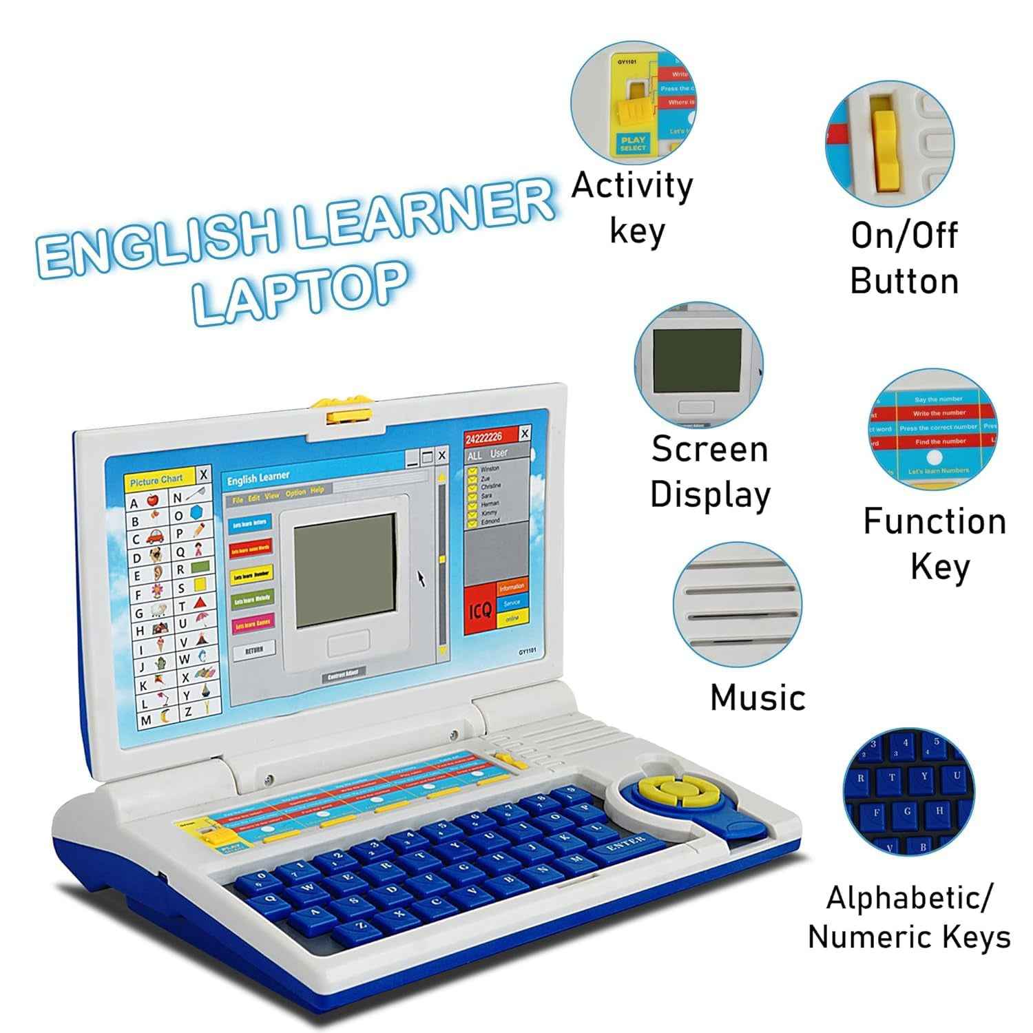 English Learner Laptop Toy – 20 Interactive Learning Activities
