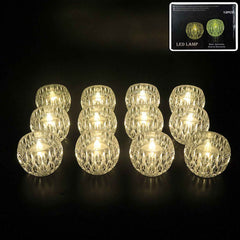 Crystal Style LED Decorative Lamps – Set of 12 Flameless Candles