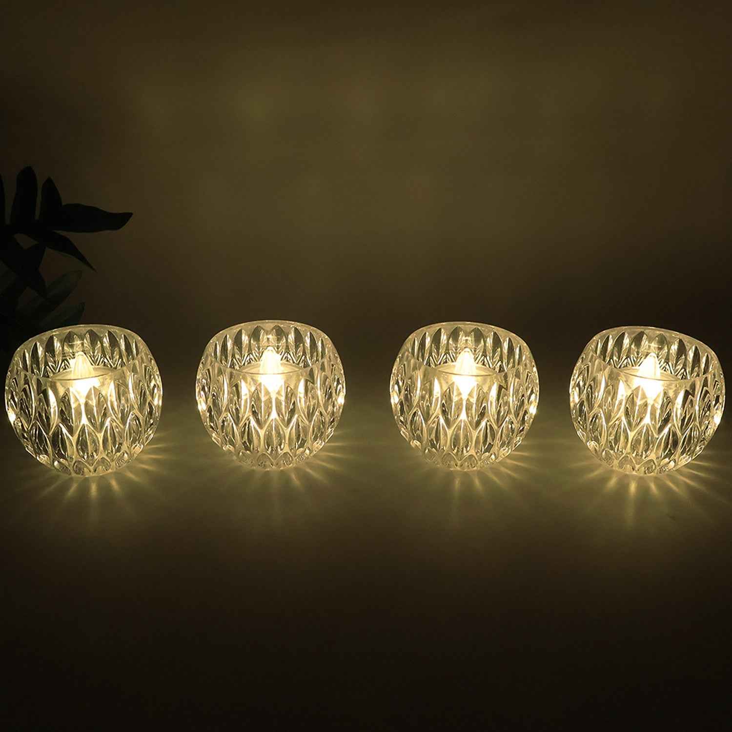 Crystal Style LED Decorative Lamps – Set of 12 Flameless Candles