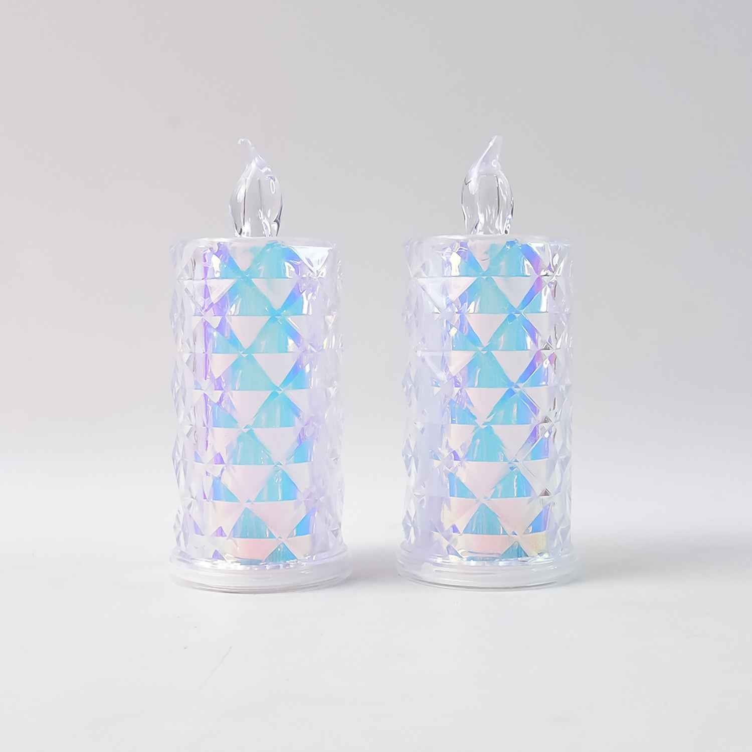 LED Candle Lights – Decorative Holographic Set of 2 with Flickering Glow
