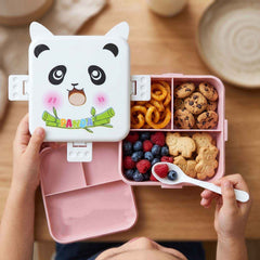 Kids Lunch Box with Compartments Ð Panda Design & Utensils for School & Travel