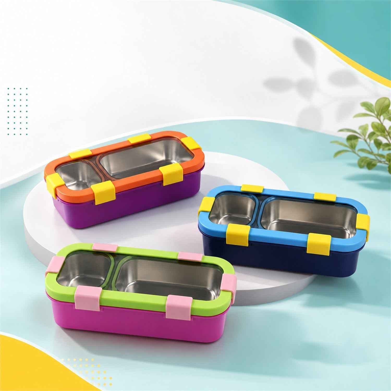 Stainless Steel Leak-Proof Lunch Box Ð 2 Compartments & Secure Seal