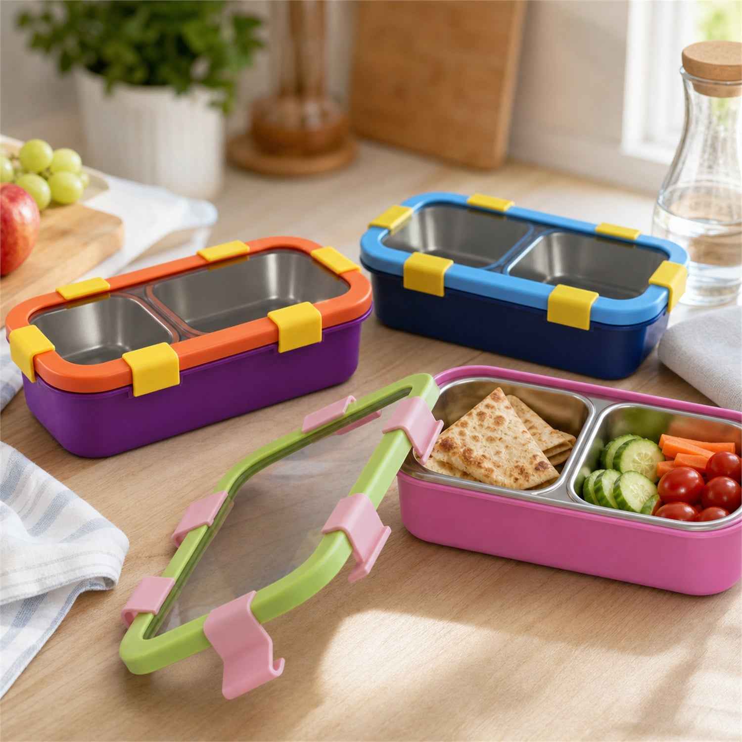 Stainless Steel Leak-Proof Lunch Box Ð 2 Compartments & Secure Seal