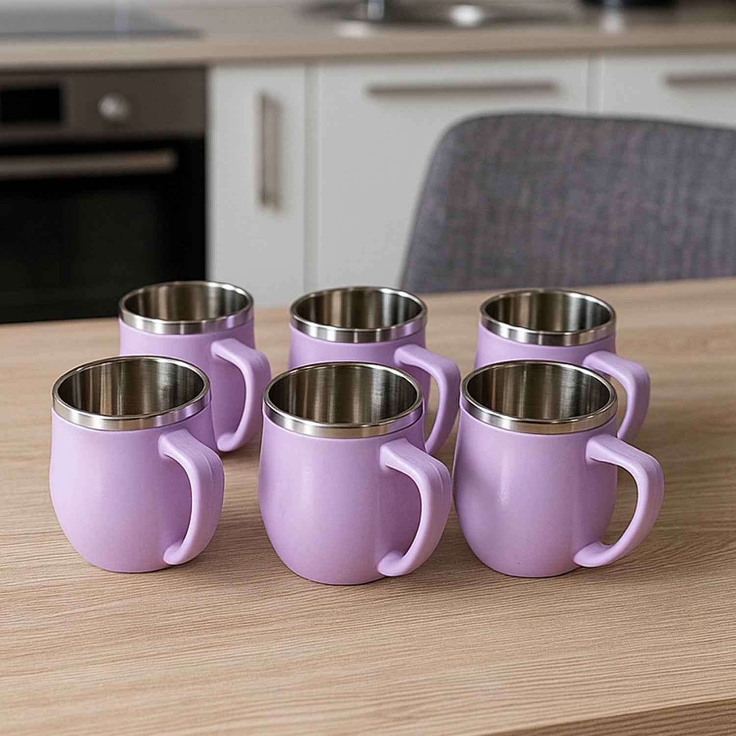 Double Wall Stainless Steel Mug Set – Insulated 6-Pc 200ml