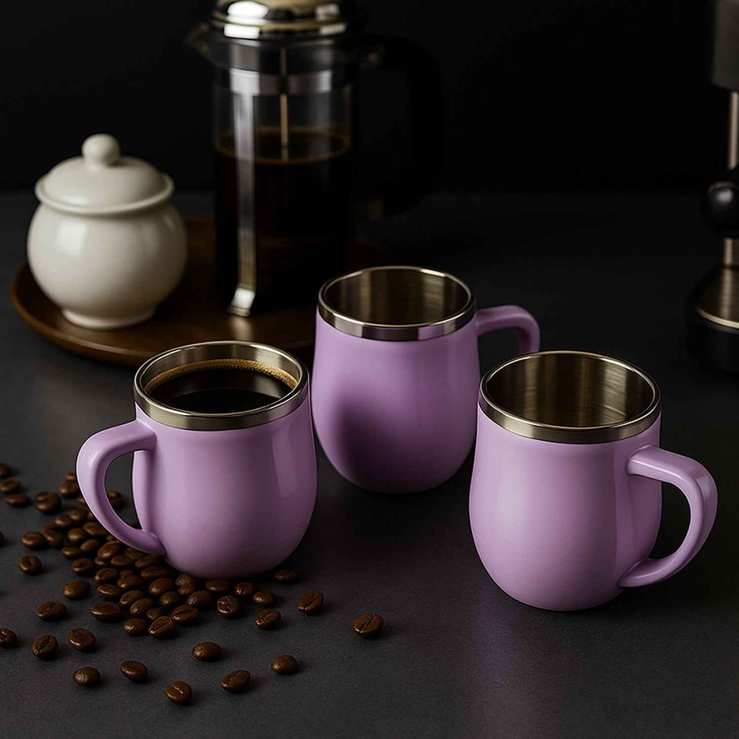 Double Wall Stainless Steel Mug Set – Insulated 6-Pc 200ml