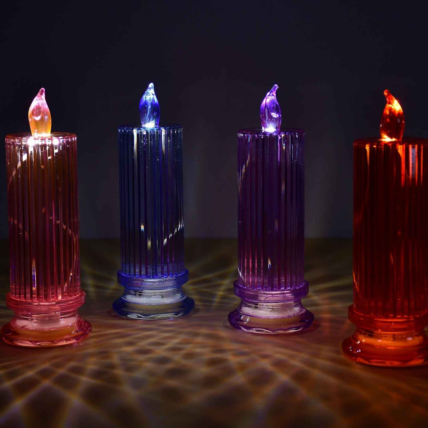 LED Crystal Candle – Glitter Swirling Multicolor Decor | Styleva