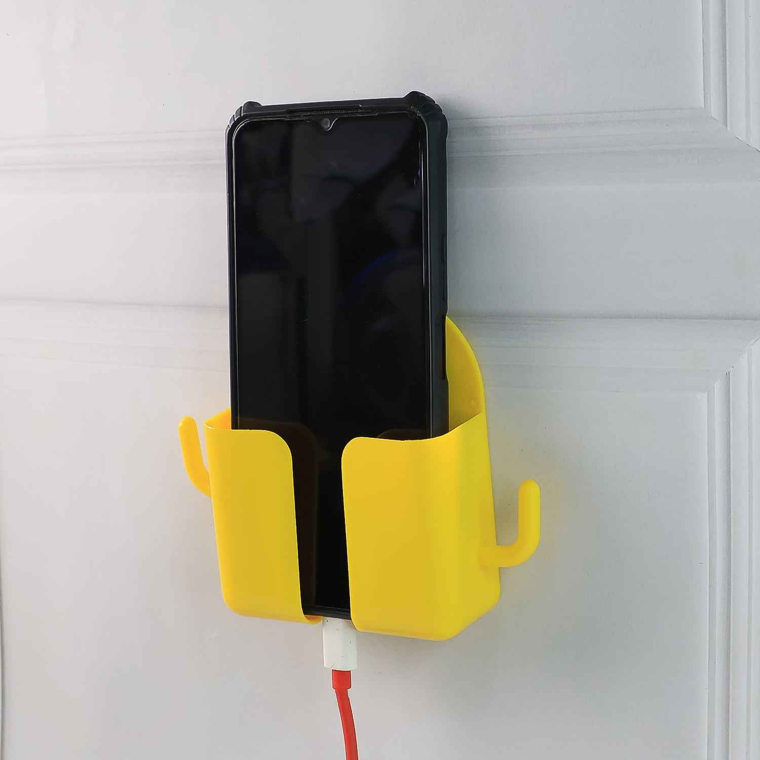 Wall Mount Mobile Phone Holder with Hook – Space Saving Stand