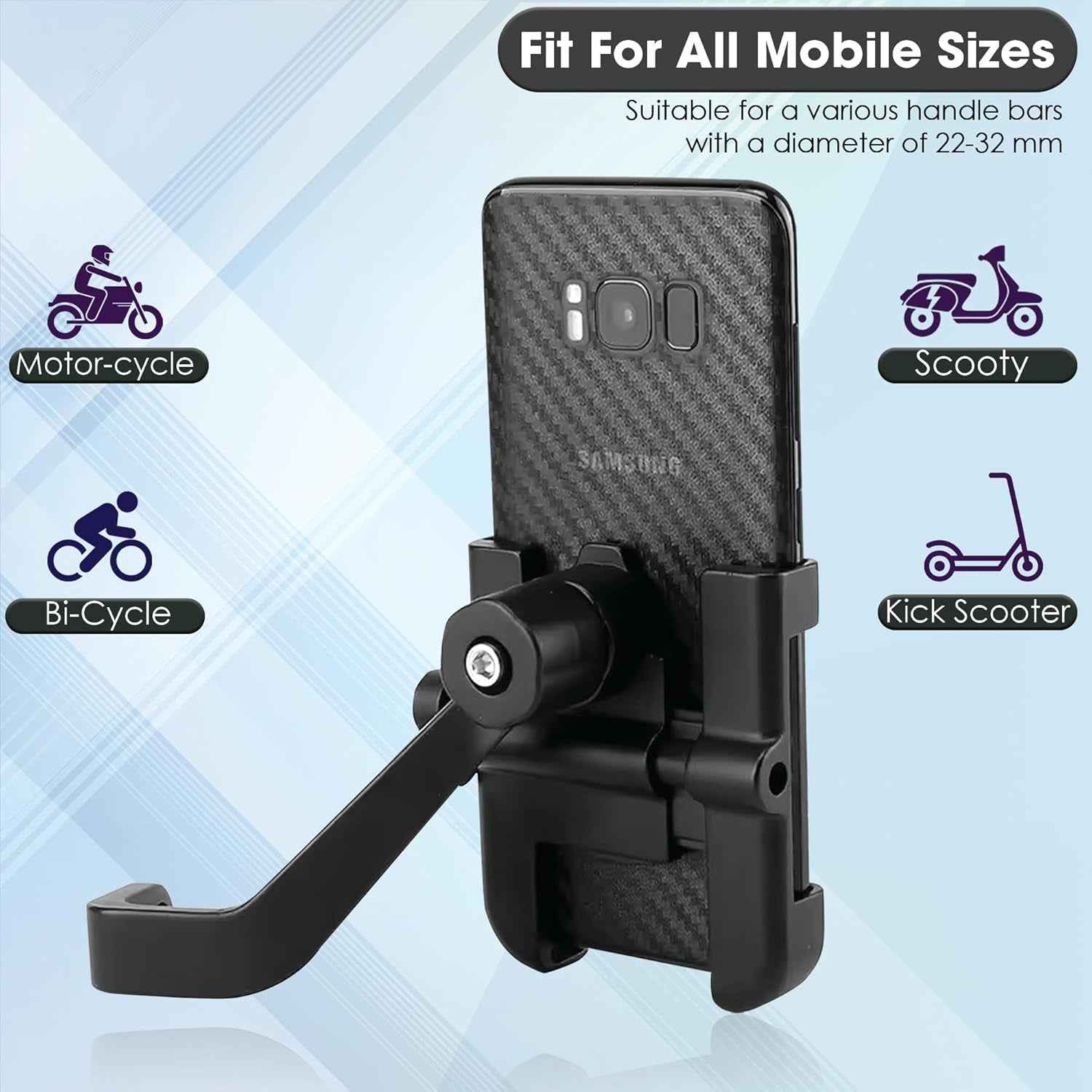 Metal Bike Phone Holder – Rear View Mirror Mount | PHOBIA