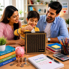 Wooden Piggy Bank – Carved Money Box for Kids Savings