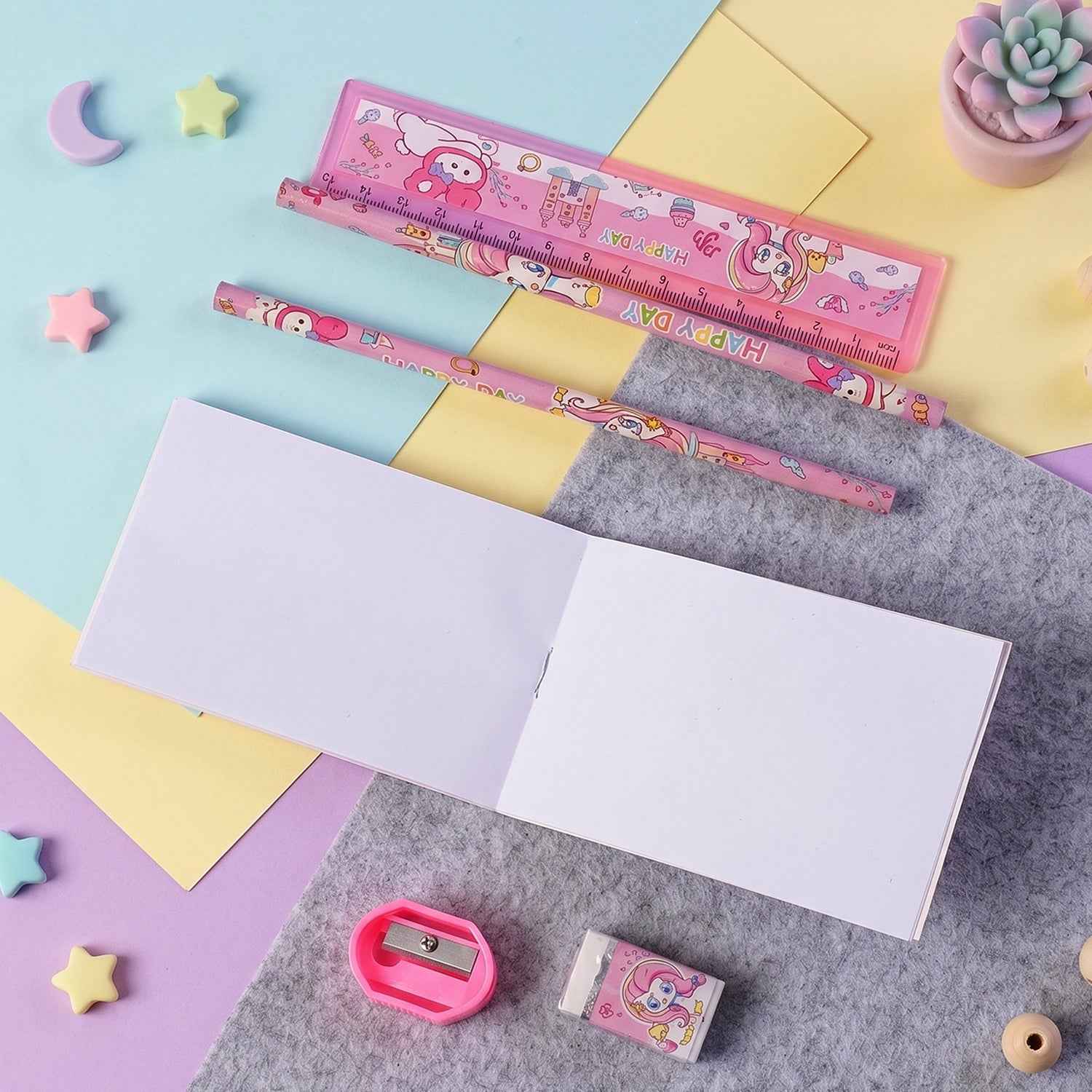 Cartoon Stationery Gift Set Ð Complete Kids School Supplies with Unicorn Design