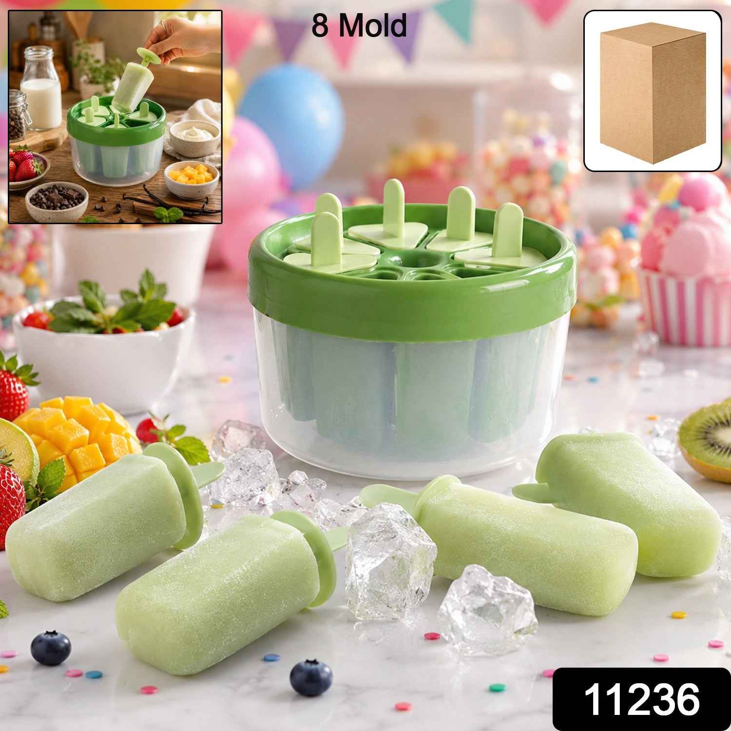 Plastic Ice Candy Popsicle Maker Ð 8 Molds for Homemade Treats