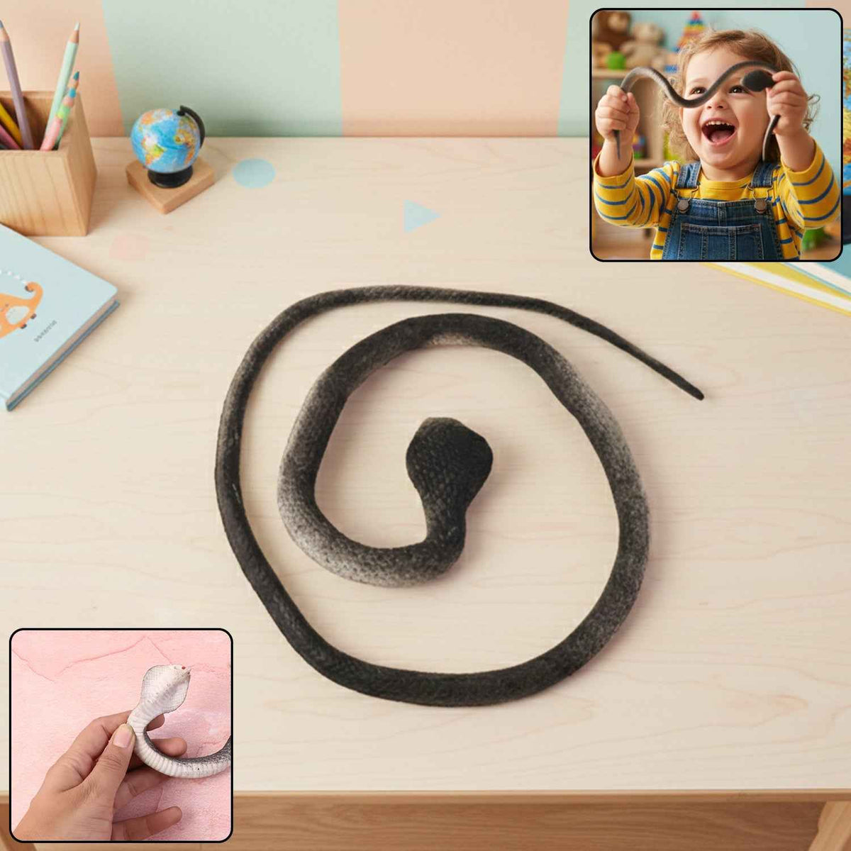 Realistic Dummy Snake Toy – Flexible Kids Prank & Garden Deterrent