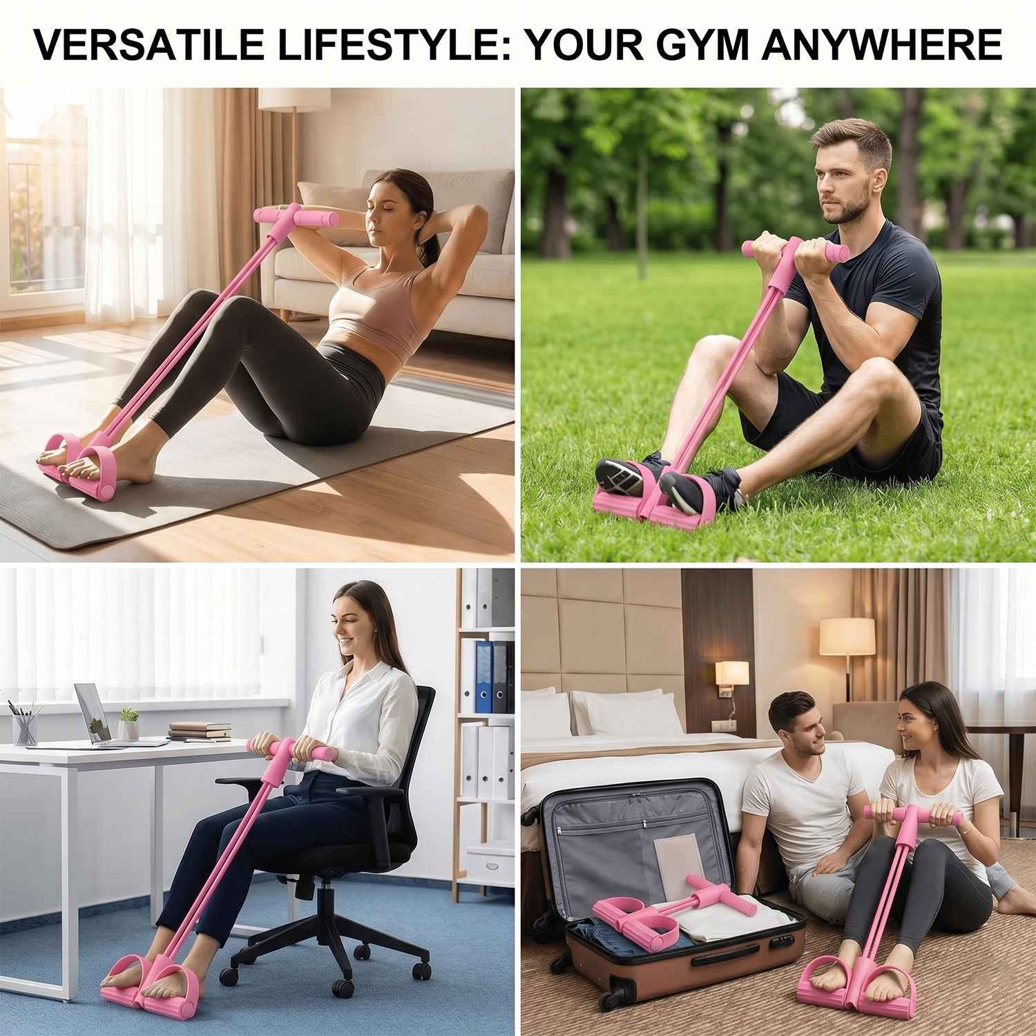 Pull Rope Resistance Exerciser Ð Full Body Workout at Home