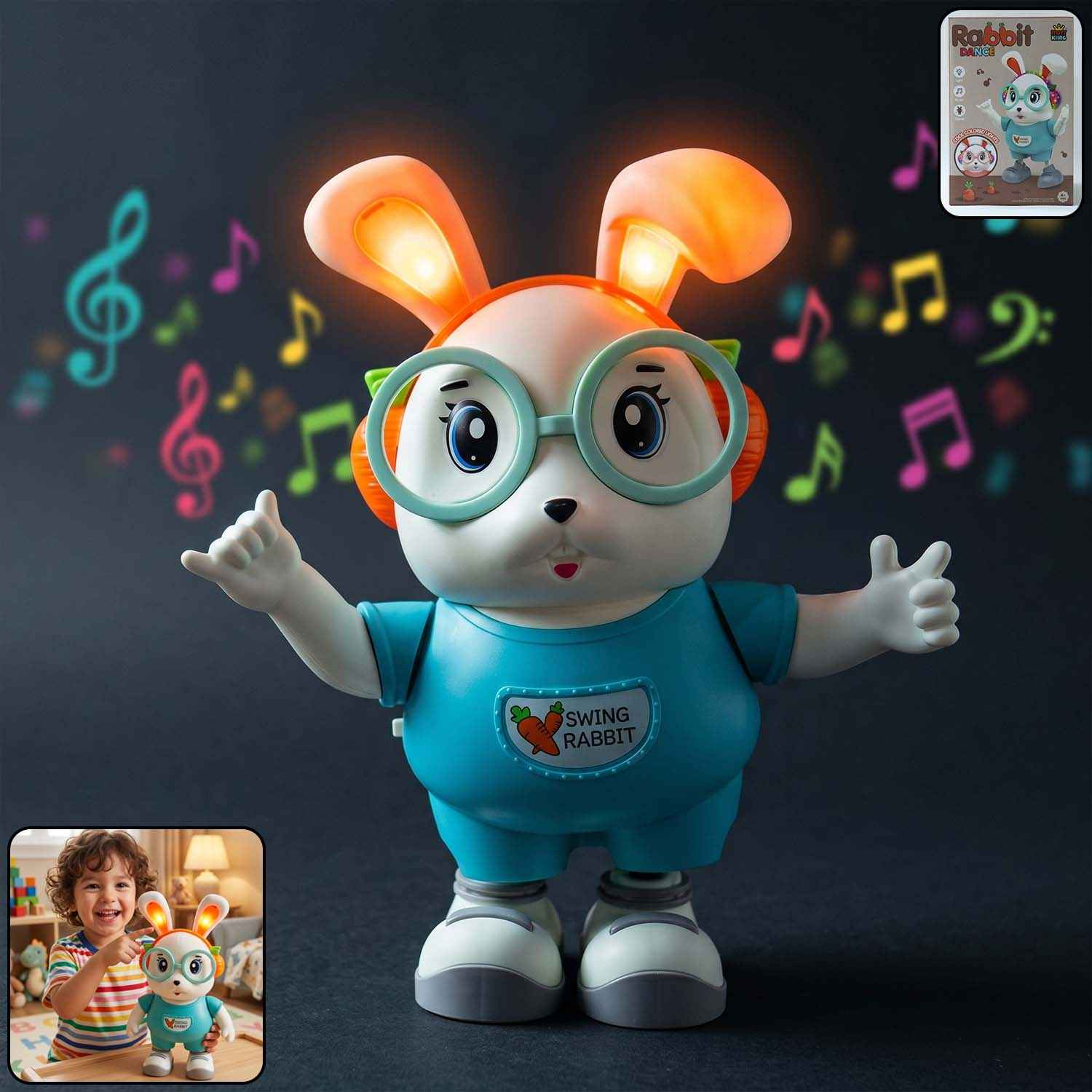 Swing Rabbit Musical Toy Ð Light-Up Ears & Interactive Play