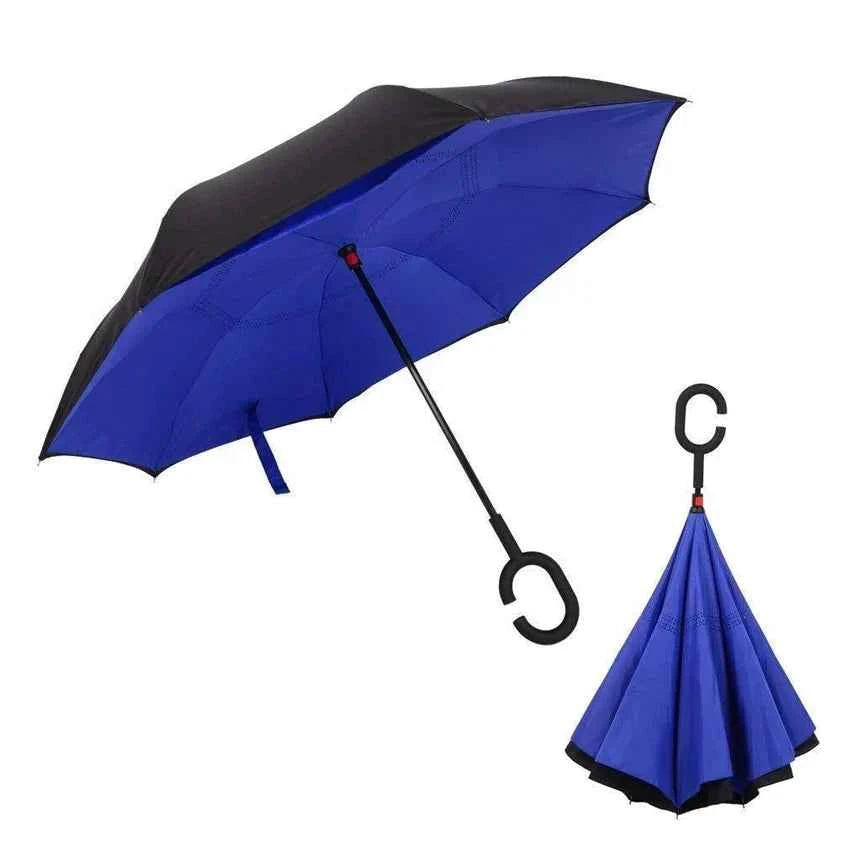 Windproof Reverse Umbrella – C-Handle, Upside Down Design | DrizzlePro