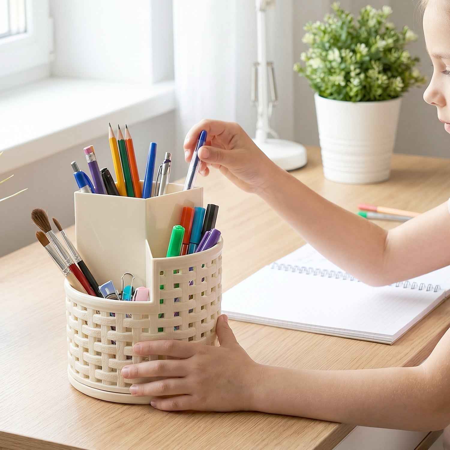 Apex Orbit 360¡ Rotating Organizer Stand Ð Durable Plastic Storage Solution
