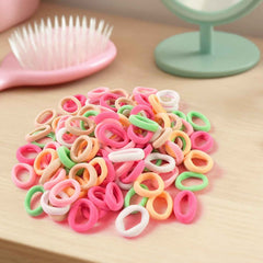 Soft Elastic Hair Bands for Kids – 100-Pack Colorful No-Metal Hair Ties