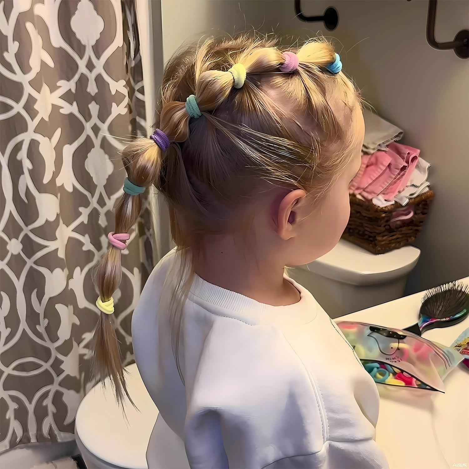 Soft Elastic Hair Bands for Kids – 100-Pack Colorful No-Metal Hair Ties