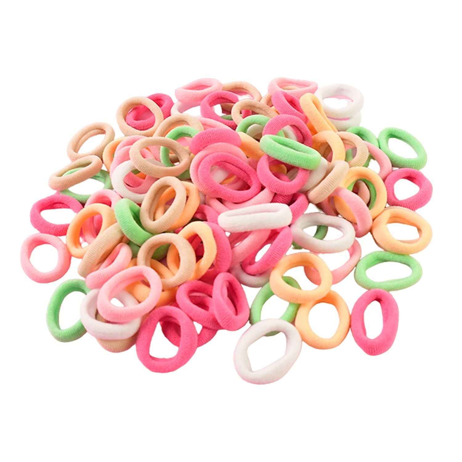 Soft Elastic Hair Bands for Kids – 100-Pack Colorful No-Metal Hair Ties