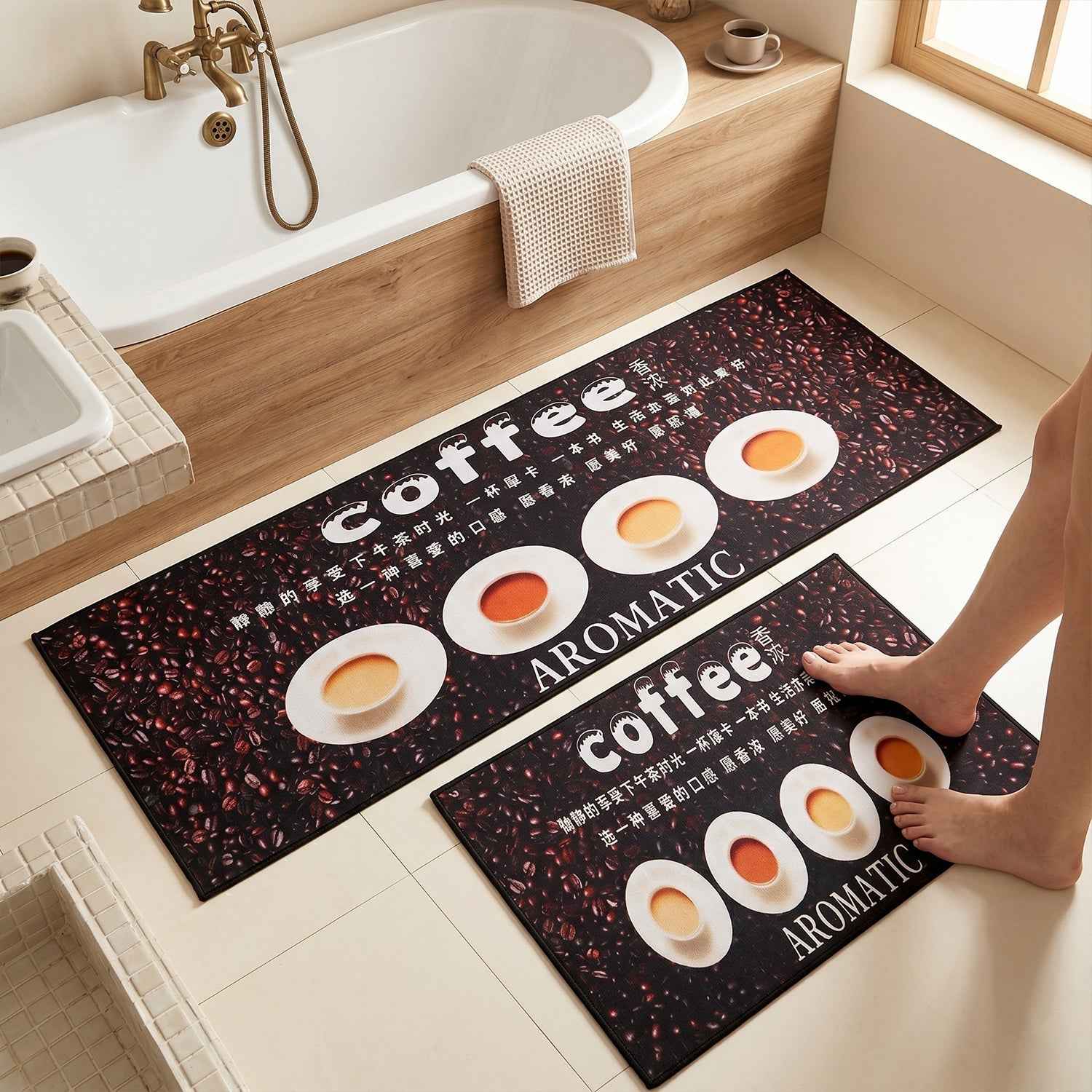 Printed Anti Slip Floor Mat Set – Safe & Decorative for Home