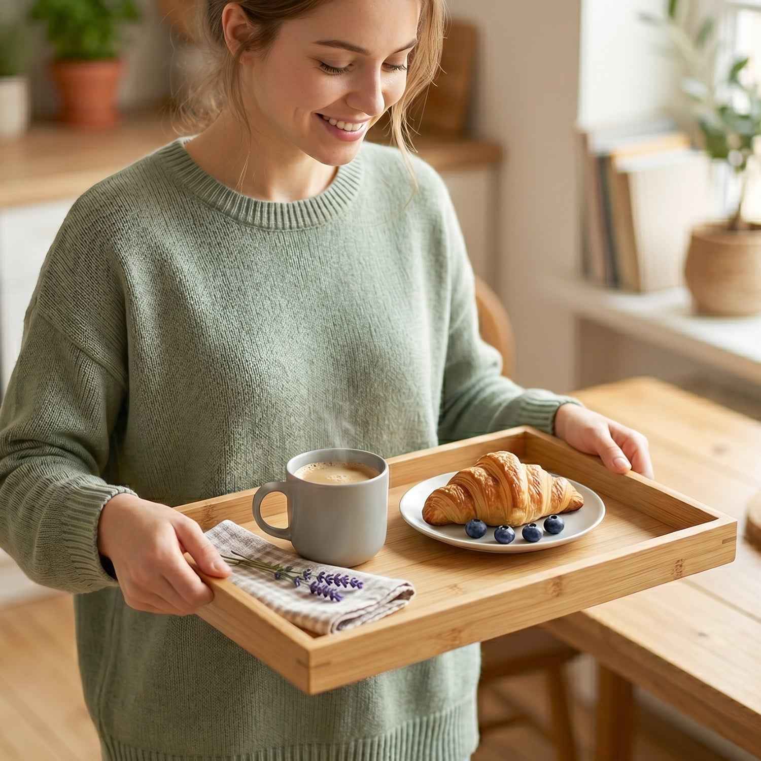 Wooden Finish Multipurpose Serving Tray Set Ð Stylish & Durable