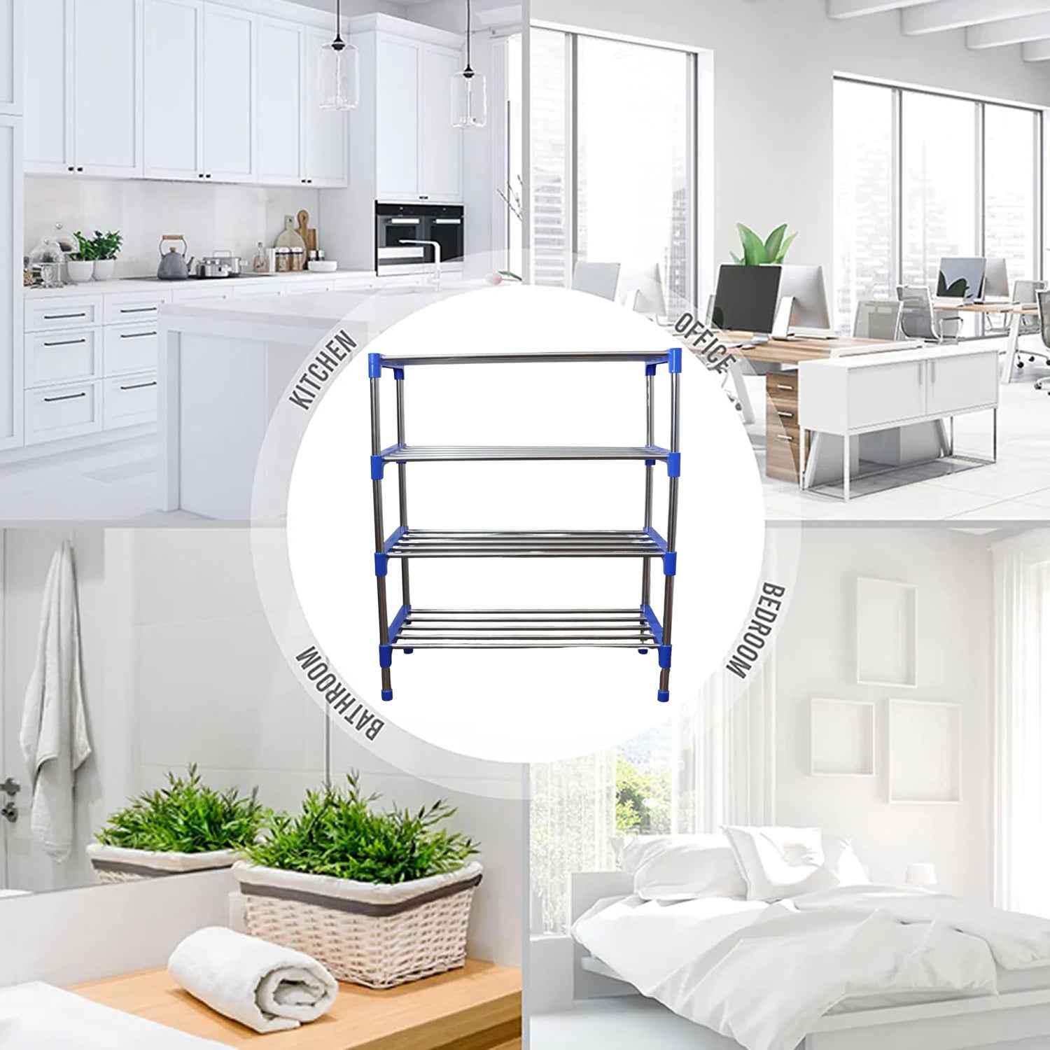 4-Layer Shoe Rack Organizer – Durable Stainless Steel Storage