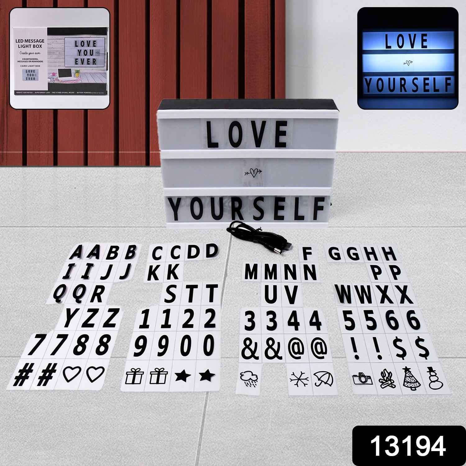 Cinematic Light Box - Mini A6 LED Message Board with Letters | Styleva