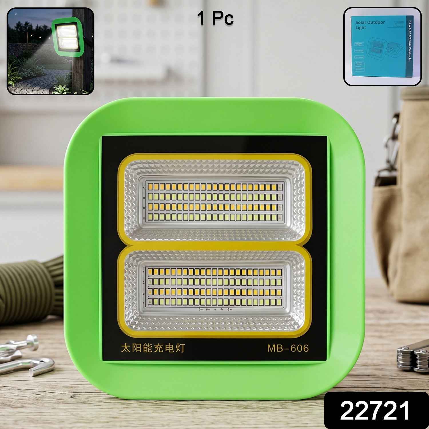 Solar Rechargeable LED Flood Light – Portable Outdoor Illumination