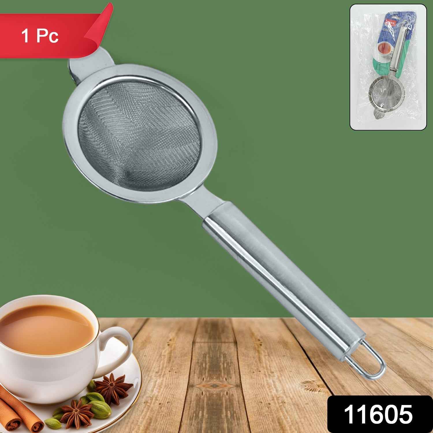 Stainless Steel Tea Strainer – Double Mesh for Smooth Brewing