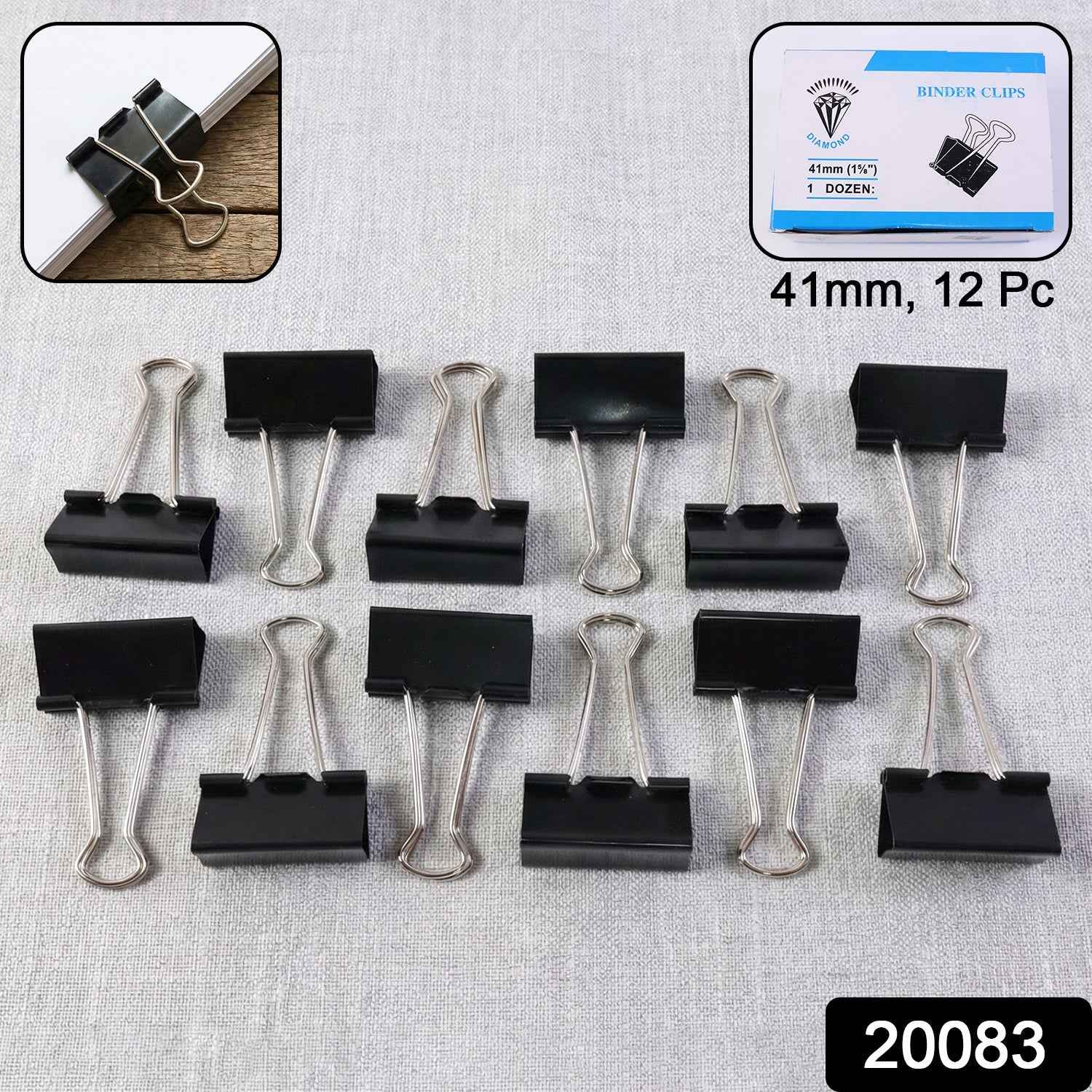 Heavy-Duty Binder Clips – Extra Large 41mm Strong Grip, 12 Pc Set