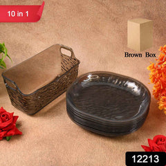 Reusable Plastic Dinner Plates Set – Durable & Lightweight 10-Pc