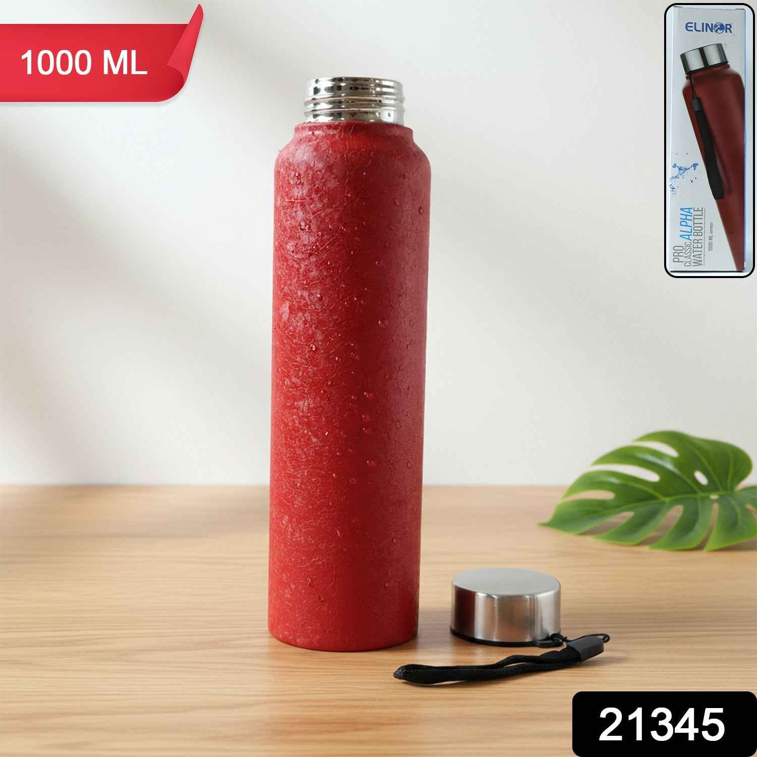 Stainless Steel Water Bottle 1000 ML – Leakproof & Insulated Red