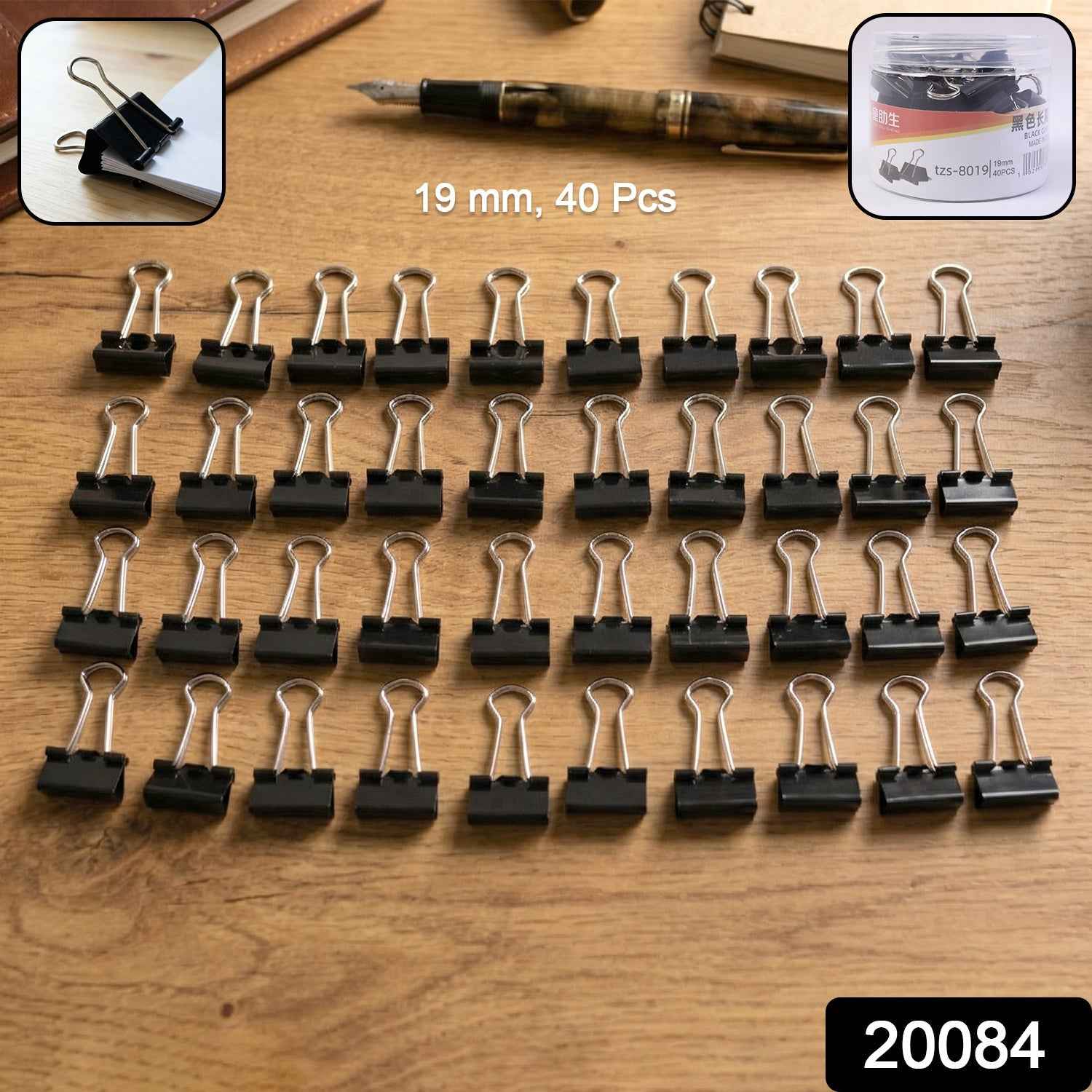 Heavy-Duty Binder Clips – Strong 19 mm Metal, 40 Pc Set