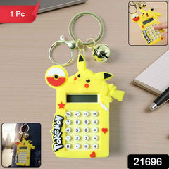 Calculator Keychain – Cute Yellow Cartoon Mini Digital Calculator
