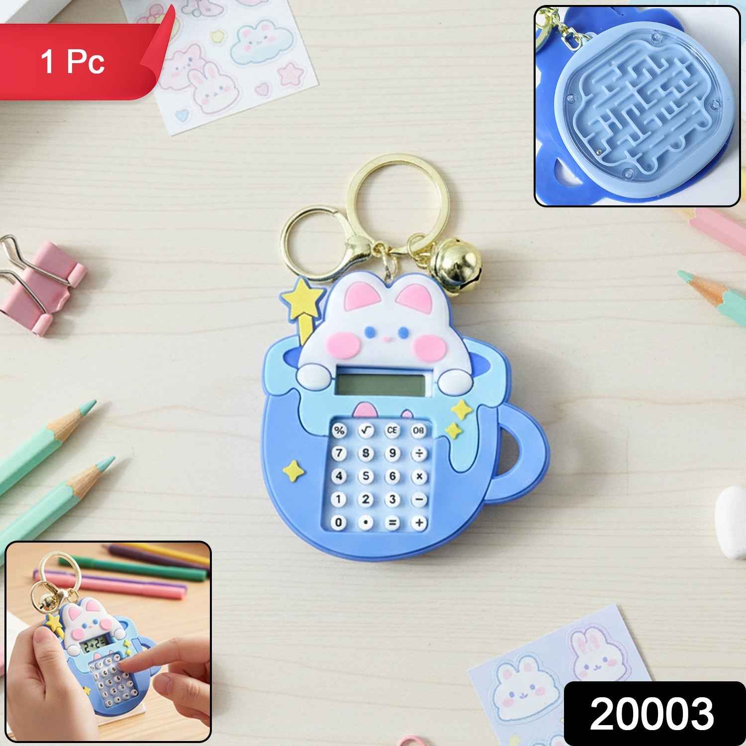 Bunny Calculator Keychain – Portable Mini Digital Calculator