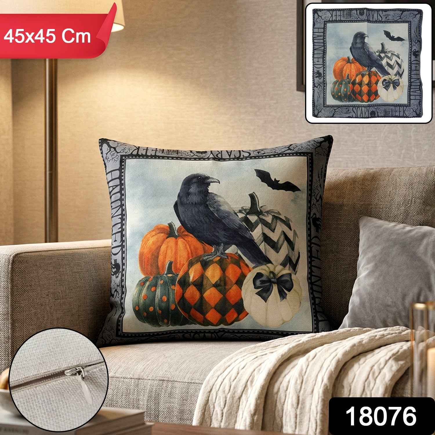 Decorative Cushion Cover Ð Stylish Zipper Closure for Home Decor