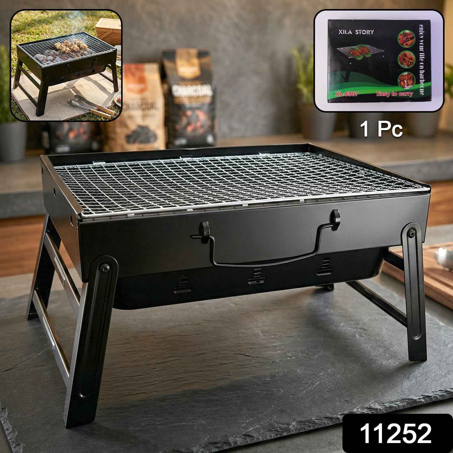 Portable Charcoal BBQ Grill – Compact & Foldable for Outdoor Cooking
