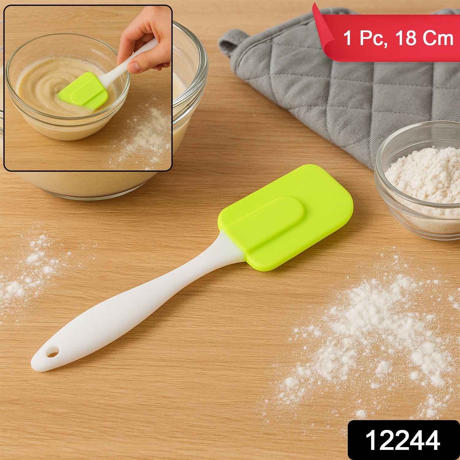 Silicone Cooking Spatula – Heat Resistant & Food Grade, 18 cm