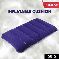 Inflatable Travel Pillow – Velvet Air Comfort (Blue) | PillowTrek