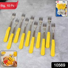 Stainless Steel Big Fork Set – Durable 10-Piece Dining Forks