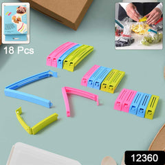 Plastic Pouch Sealer Clips – 18-Piece Airtight Food Bag Clips