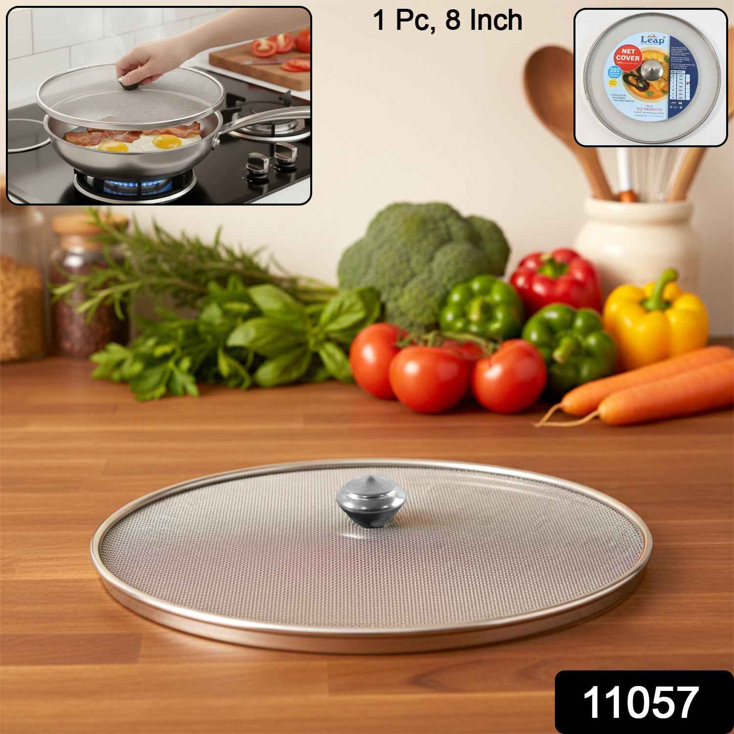 Food Net Cover Lid – 8 Inch Stainless Steel Splatter Guard