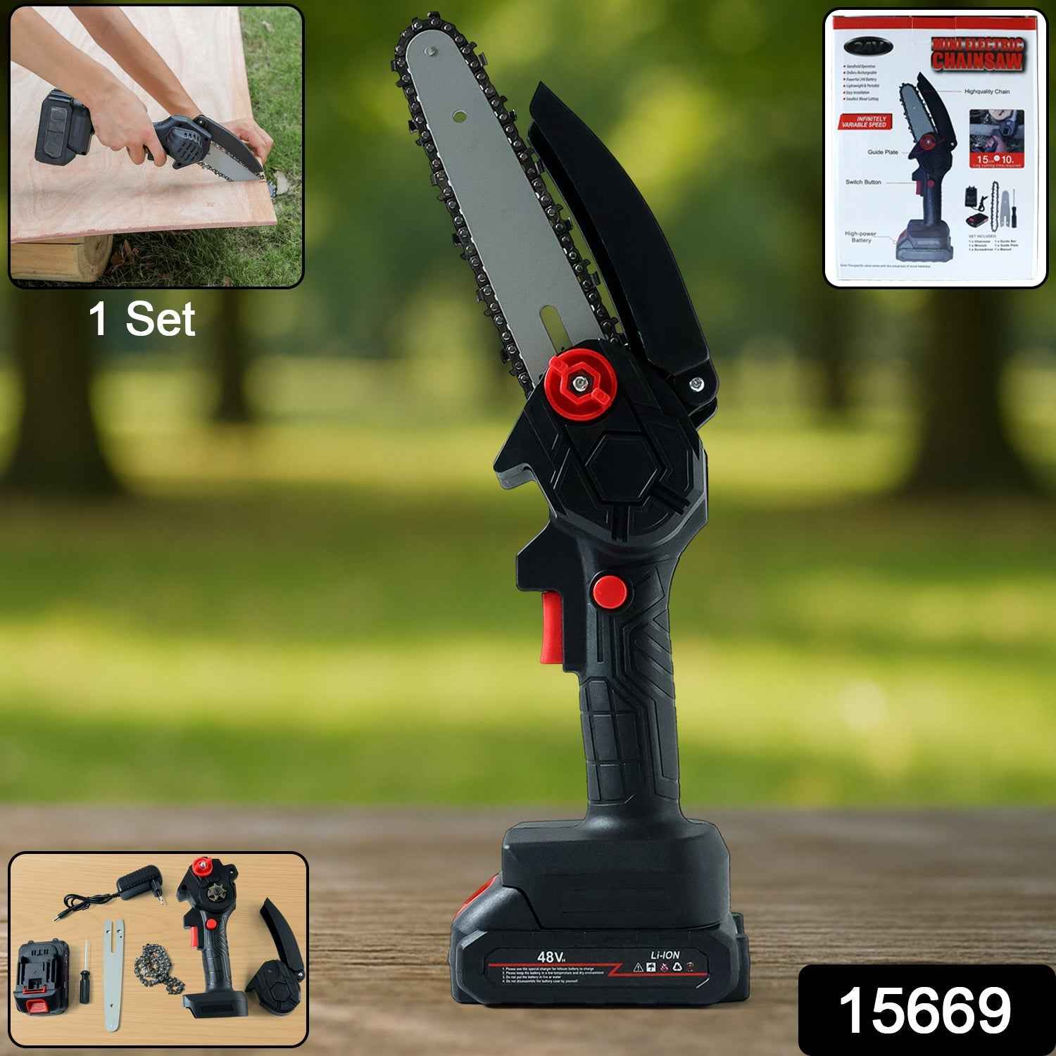 Mini Electric Chainsaw – Cordless Rechargeable Handheld Cutter