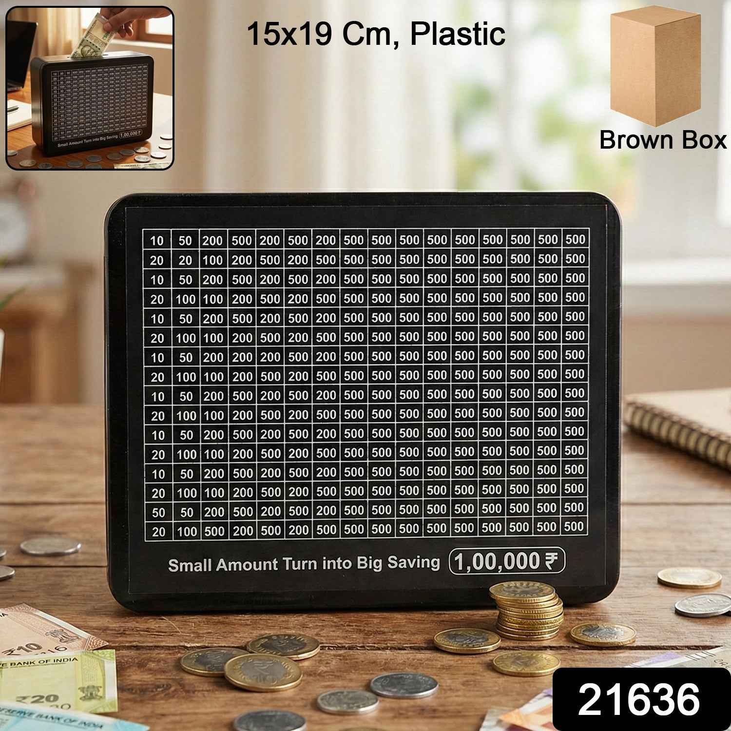 Savings Tracker Money Box – Reusable with Goal Chart