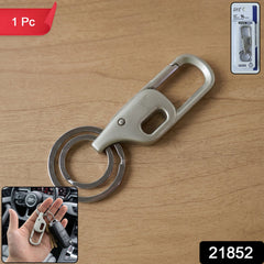 Stylish metal keychain with smooth key ring for multiple keys