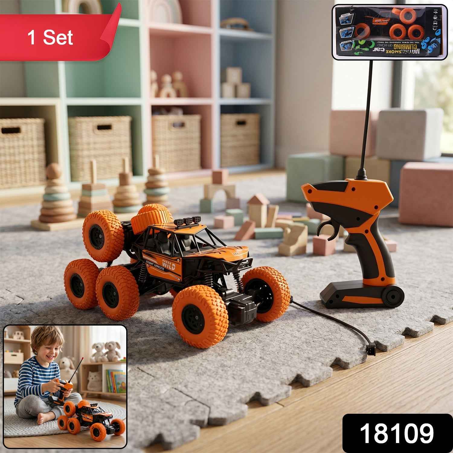 RC Off-Road Car – 8-Wheel Rock Climber for Kids | Spark Tots